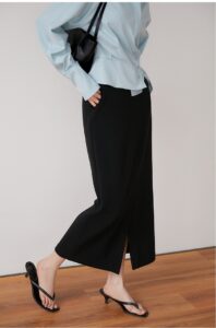 KELE COCO Acetic Acid Half Skirt Front Split Straight Tube Half Skirt