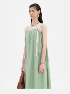 Self Who Cotton Blended Loose Strap Dress
