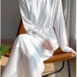 Double layered long sleeved round neck dress