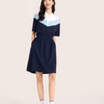 Vibrant contrasting loose dress