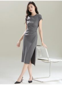 Split waist short sleeved dress for 2025