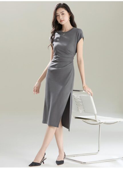Split waist short sleeved dress for 2025