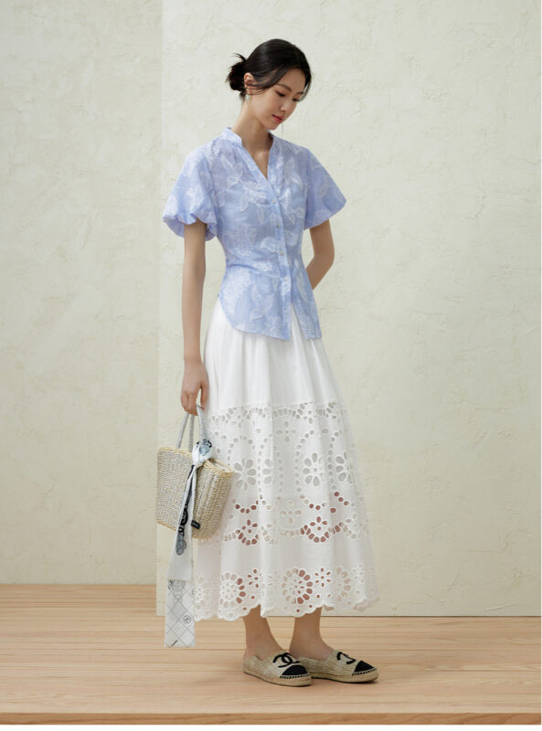 法式浪漫夏季镂空半身裙