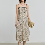 Wave patterned camisole dress