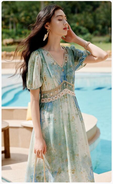 Ethnic snow spun dress