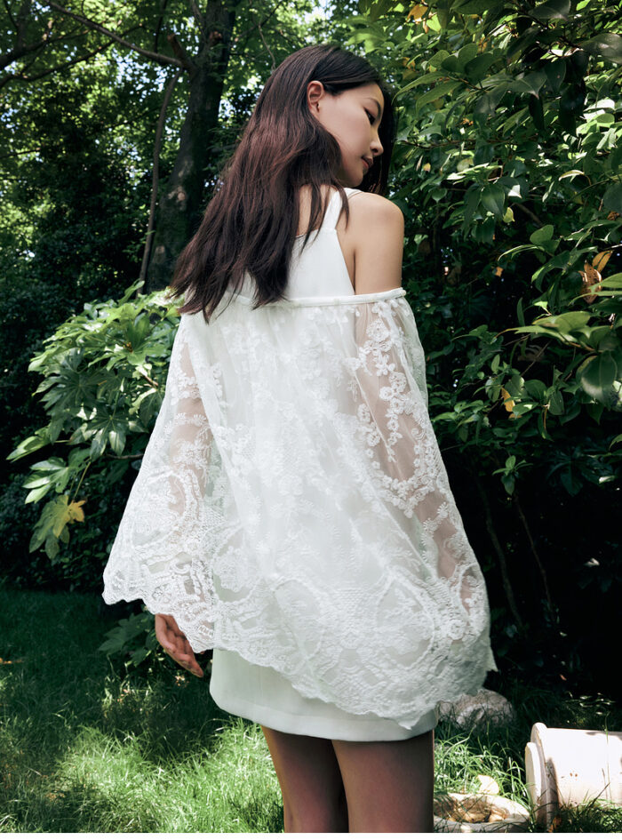 Detachable multi wear lace camisole dress