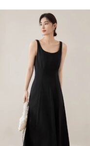 High end vest dress with camisole straps