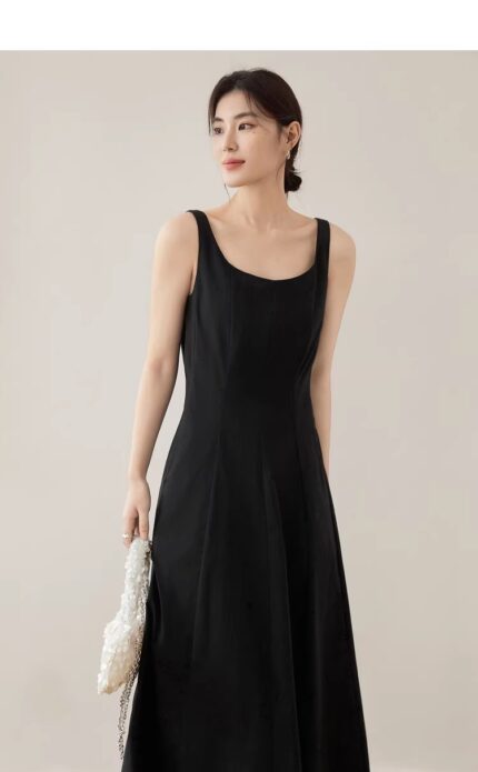 High end vest dress with camisole straps