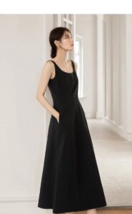 High end vest dress with camisole straps