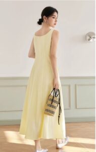 High end vest dress with camisole straps