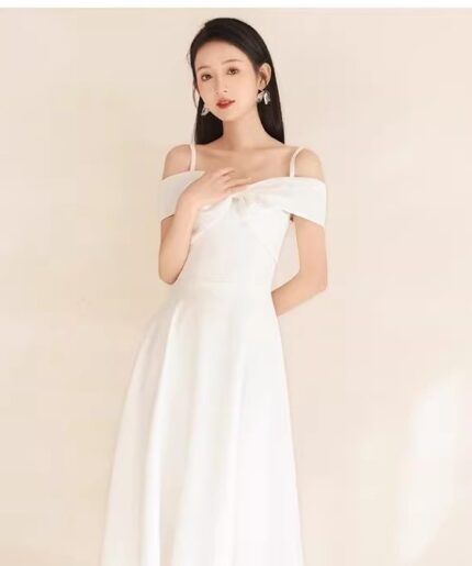 Satin Short Summer Strap Dress Bridesmaid Dress