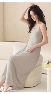 Modal ice silk nightgown loose one-piece suspender dress