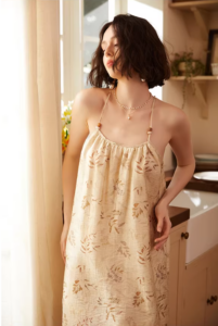 Advanced hanging suspender nightgown, lightweight sleepwear