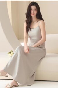 Modal ice silk nightgown loose one-piece suspender dress