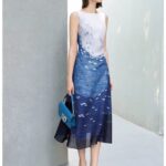 2026 new design with unique waist cinching French temperament long skirt