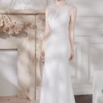 French retro style vest dress, white dress