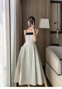 Strap dress for women, 2026 summer new style French high-end small fragrance long skirt
