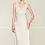 French white light luxury sexy hollow satin lace camisole skirt