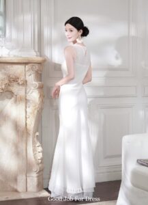 French retro style vest dress, white dress