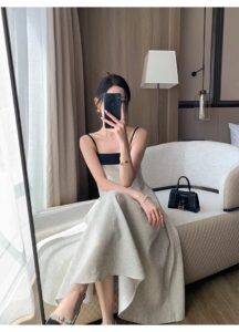 Strap dress for women, 2026 summer new style French high-end small fragrance long skirt