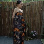 Chinese strapless cheongsam holiday dress