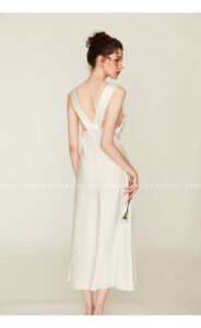 French white light luxury sexy hollow satin lace camisole skirt