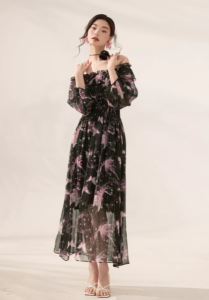 2026 Spring/Summer New One Shoulder French Floral Skirt