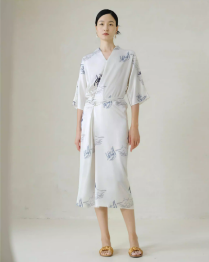 Silk nightgown with half sleeves, new Chinese style silk and mulberry silk dress