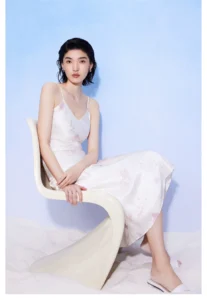 Holiday style silk camisole dress