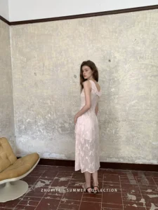 New French style white sleeveless chiffon dress