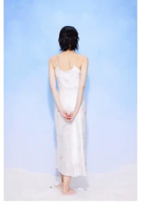 Holiday style silk camisole dress