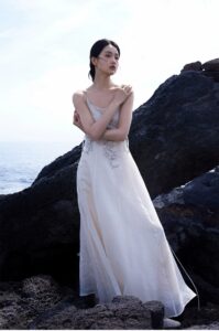 French romantic tassel camisole dress