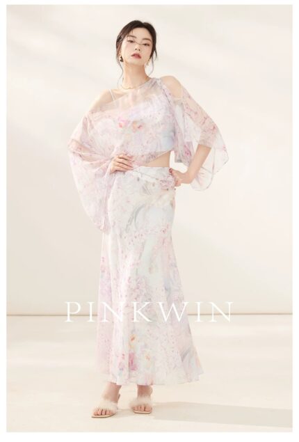 high-end floral skirt