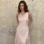 New French style white sleeveless chiffon dress