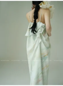 Vacation style, beautiful atmosphere, suspender long dress