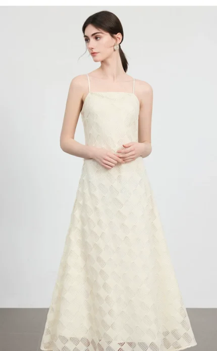 Hollow lace camisole dress