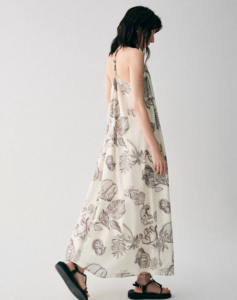 Beaded neck hanging vacation style dress