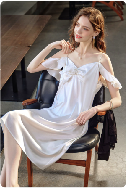 New silk camisole dress can be worn as an outerwear nightgown