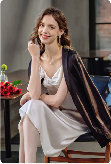 New silk camisole dress can be worn as an outerwear nightgown