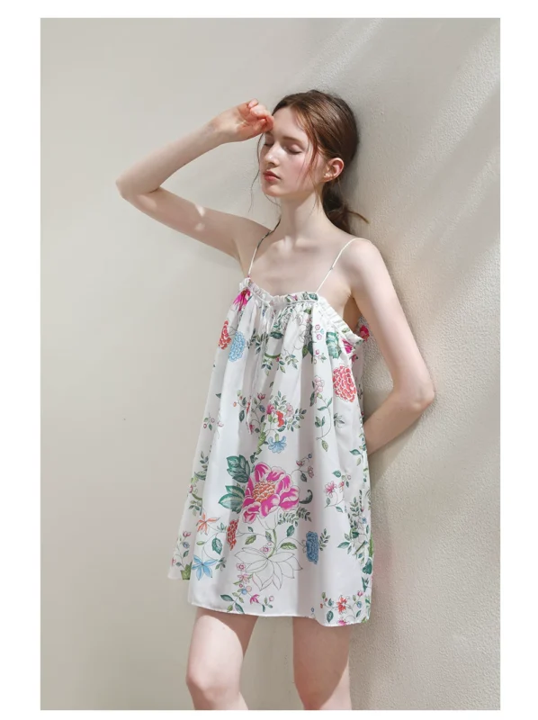 Silk and cotton sexy pure desire suspender nightgown