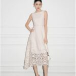 One neck acetate lace sleeveless dress