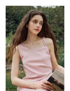 French pink camisole dress