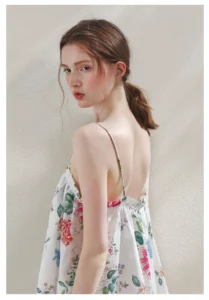 Silk and cotton sexy pure desire suspender nightgown