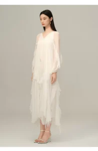 Silk white dress 2026 early spring new nightgown