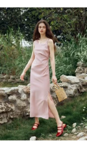 French pink camisole dress