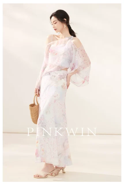 2026 new slim and luxurious floral skirt