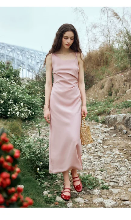 French pink camisole dress