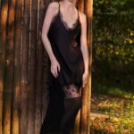 Thin silk camisole sleepwear women's French light luxury lace nightgown