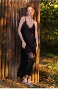 Thin silk camisole sleepwear women's French light luxury lace nightgown