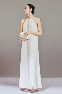 Heavy Industry Light Luxury Nail Bead Hanging Neck Dress